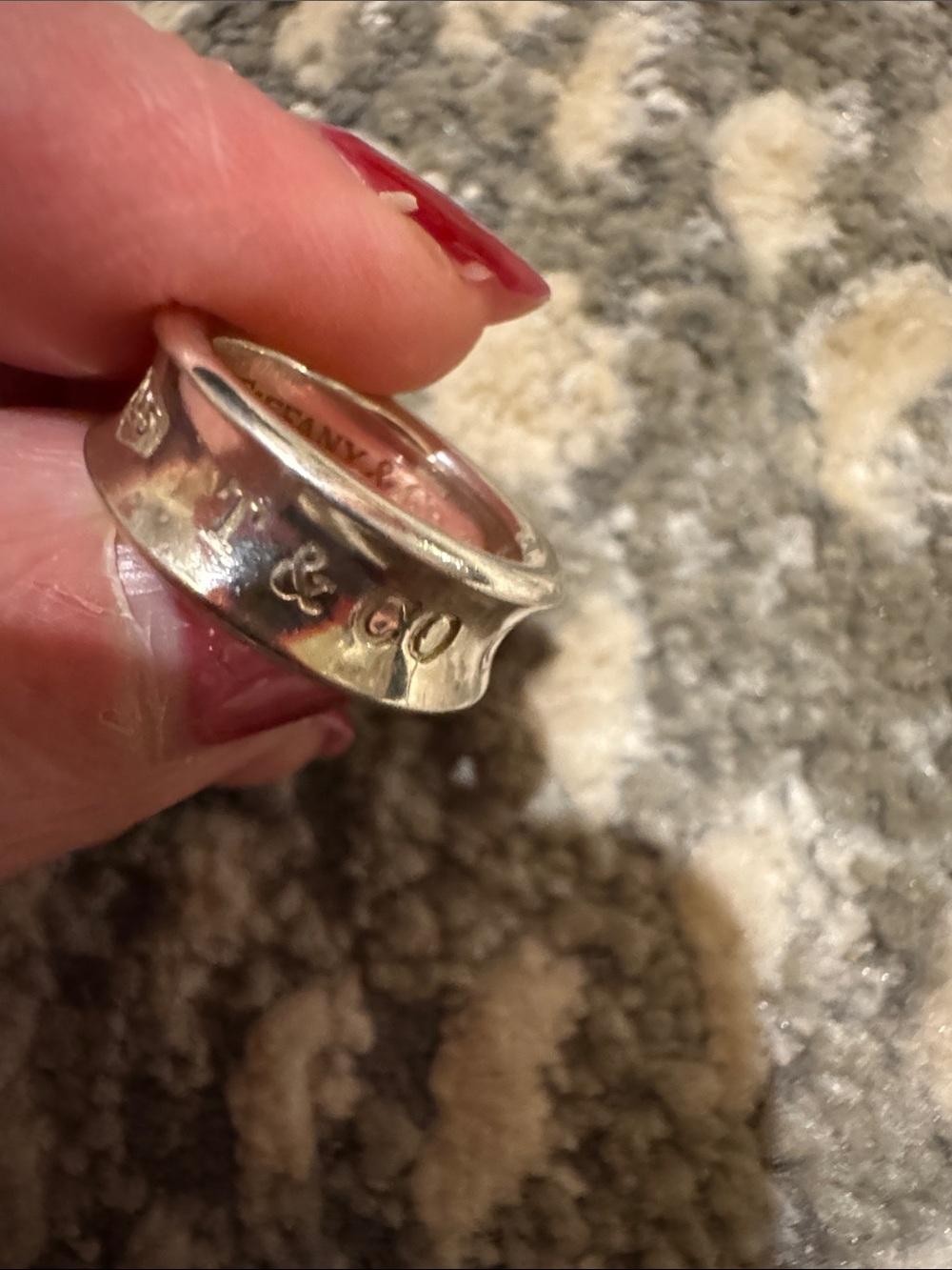 Authentic Tiffany & Co. 925 Sterling Silver Concave Ring Size 4 Vintage